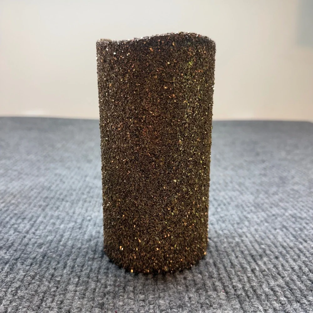 Luminara‎ LED Flame Effect Candle 7in Chocolate Glitter Remote Battery Flameless